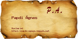 Papdi Ágnes névjegykártya